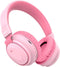 Kids Bluetooth Headphones 5.3, Wireless 60H Play Time, Volume Limited Over Ear Foldable Headset (Pink)
