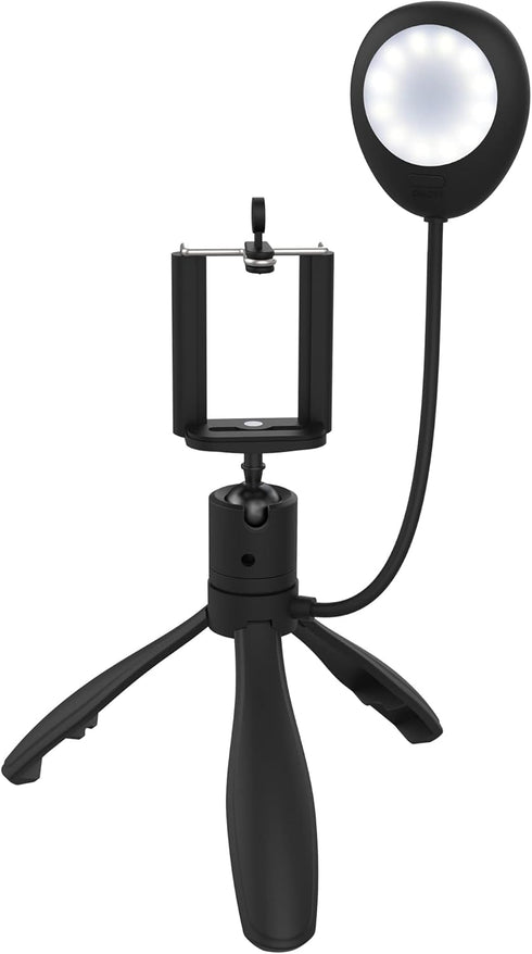 XTREME XCA21019BLK 2 1 3 LED Smartphone Extendable Selfie Mount in Led Selfie Stick White Lighting Levels, Tripod
