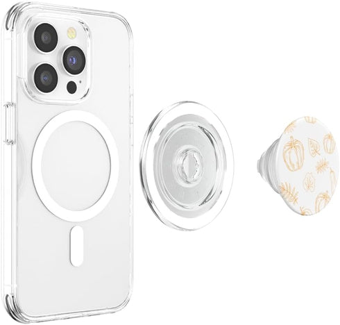 PopSockets PopGrip for MagSafe, Pumpkins Pattern Halloween Autumn Fall Leaves