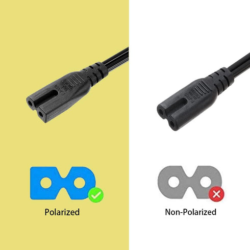 VSEER 2 90 18AWG SPT2 1-15P IEC320 C7 8 2-Slot (6 Prong Degree Angled Power Cord - NEMA to Figure Connector AC