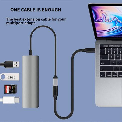 1.6FT USB C Male to Female Extension Cable, Type C USB 3.1 Gen 2, 10Gbps Data, 100W Charging for MacBook Pro, iPad Pro,