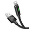 mcdodo 6FT/1.8M Smart LED USB Data Cable: Auto Disconnect & Recharge, Nylon Braided, Compatible with New Phones (Black)