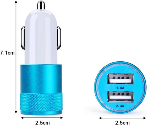 Sicodo 3.4A 2 Pack USB Smart Port Car Charger Compatible with iPhone 16, 15, 14, 13, 12, 11, SE, X, 8, 7 Pro