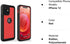 Waterproof Case for iPhone 12, Shockproof Dustproof IP68 Full-Body Hard Case with Built-in Screen Protector, Red