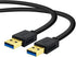 DTech 3 ft Black USB 3.0 Type A to A Male to Male High Speed Data Cable