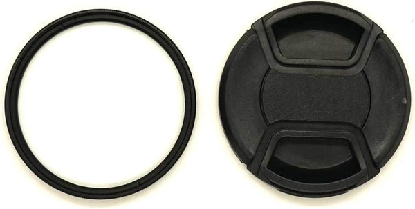 D3500 Lens Cap & UV Filter - Digital Multi-Coated Slim Frame Glass for Nikon D3500 D3400 D5600 with AF-P 18-55mm