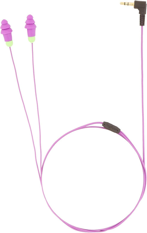 Plugfones Basic Earplug-Earbud Hybrid - Noise Reducing Earphones - Purple