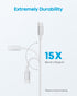 Long 10 ft White USB C Charger Cable, Fast Charging Braided Cord Compatible with iPhone 15 Pro Max Plus