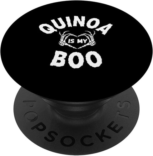Quinoa Lover United LIM Edition Funny Halloween Skeleton Quote Quinoa Is My Boo PopSockets Adhesive PopGrip