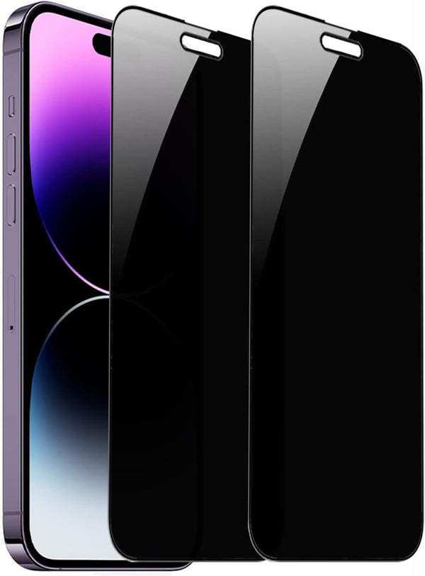 2 Pack 360° Privacy Tempered Glass for iPhone 14 Pro Max/iPhone 15 Plus - Anti-Spy, 9H Hardness, 6.7" Screen Protector.