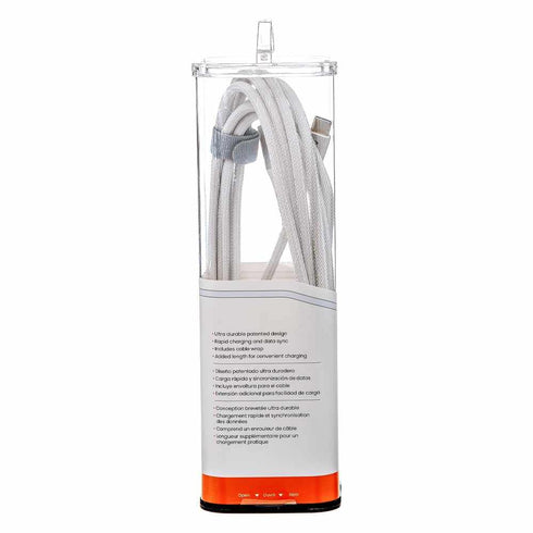 Ventev ChargeSync Alloy USB C to Apple Lightning Cable 10ft, High-Tensile Wrap for Durability, Compatible with iPhone