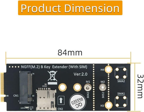 HLT M.2(NGFF) 3G/4G/5G Key B Adapter with SIM Card for Module