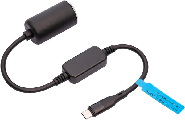 USB C Male to 12V Car Cigarette Lighter Socket Female Converter Cable, 1 Feet, 18W Adapter for Dash Cam, GPS
