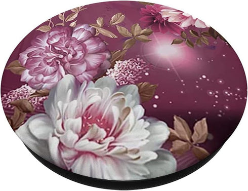 Burgundy Flowers PopSockets Swappable PopGrip