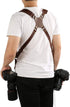 Qiilu Leather Camera Strap, Adjustable Dual Leather Rivet Shoulder Strap for Digital Cameras