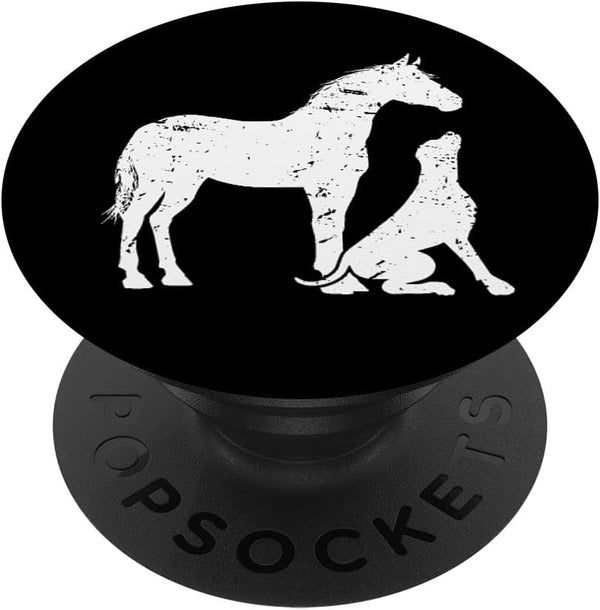 HORSE and DOG Motif PopSockets Standard PopGrip for Horse Dog Lovers