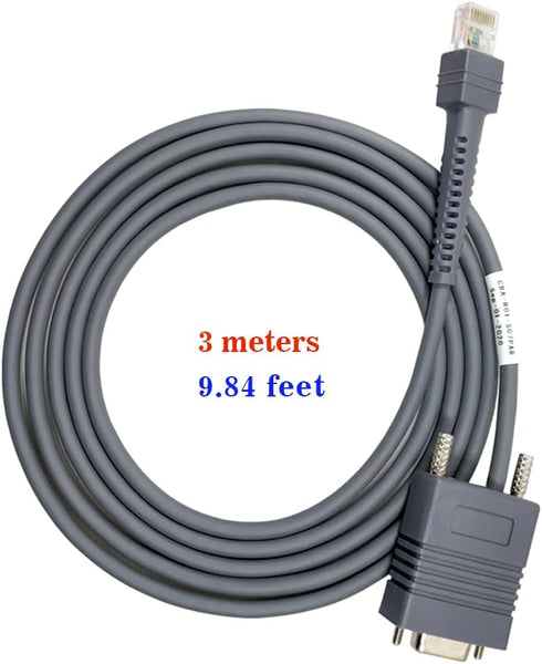 RJ45 RS232 DS3578 DS9808 DS9808 DS6608 DS4208 (3M 9FT RS232 Barcode Scanner Cable to Straight Cable for Symbol Zebra /