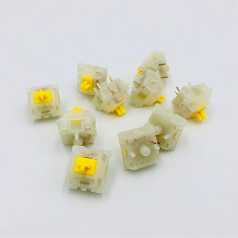 GATERON Milky Yellow Pro Switches, Pre-lubed 5 Pin Linear Keyboard Switches for MX Mechanical Keyboard (90 Pcs, Yellow)