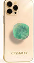 CRYSTALFY Grips by Perfectly Imperfect Green Fluorite Crystal Phone Grip Holder & Expanding