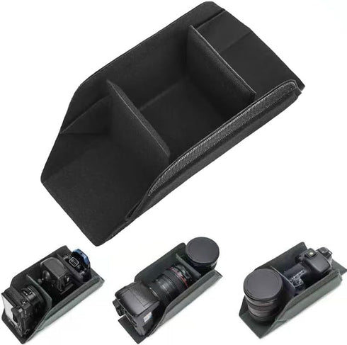 TEHAOUU Camera Inner Case Compatible with DSLR Mirrorless Cameras Polyester Material, Adjustable Partition,