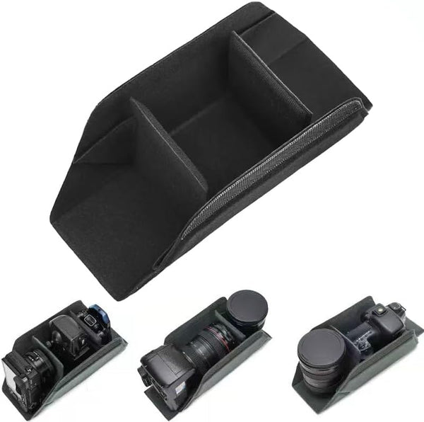 TEHAOUU Camera Inner Case Compatible with DSLR Mirrorless Cameras Polyester Material, Adjustable Partition,