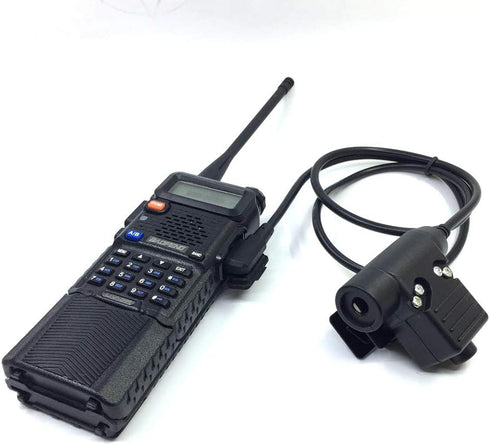 U94 PTT System Military Adapter for Kenwood/Baofeng Radio, 2 Pin 7.0mm Plug Push to Talk