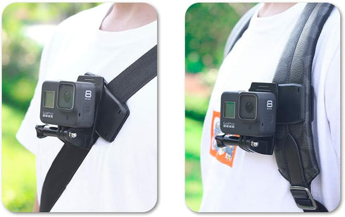 SUREWO Backpack Strap Mount Quick Clip, Compatible with GoPro Hero 12/11/10/9/8/7/6(2018)/5, DJI Osmo Action