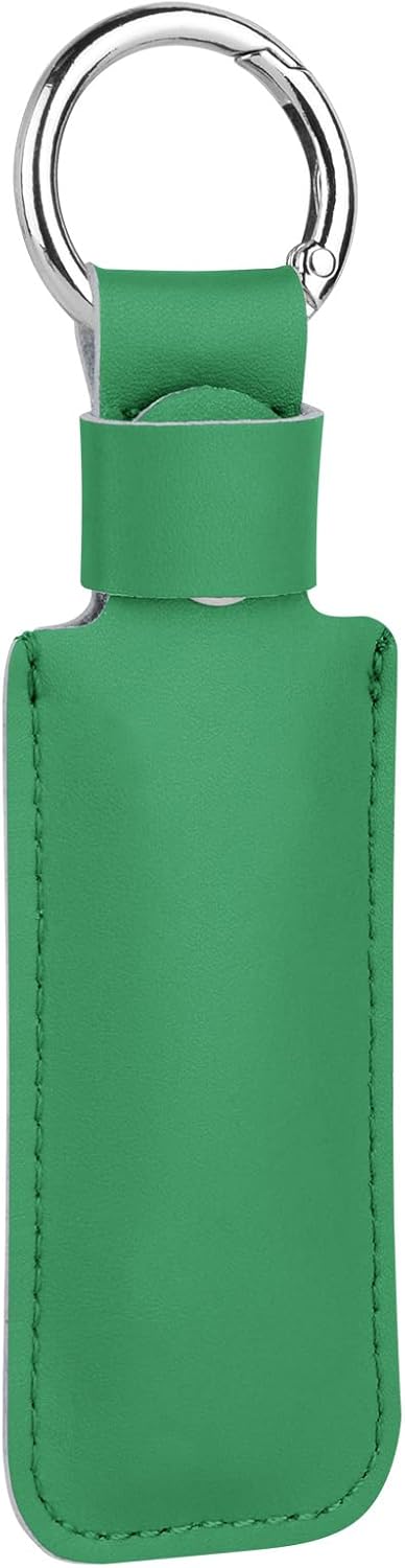 Microfiber Leather USB Flash Drive Case, Anti Lost Holder with Keychain, Small Portable Storage (1PC, Green)