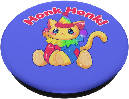 Clowncore Honk Honk Cat Clown Kidcore Funny Kawaii PopSockets Standard PopGrip
