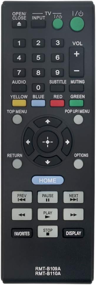 RMT-B110A RMT-B109A Remote Control - Compatible with Sony Blu-Ray DVD Player BDP-S380 BDP-S383 BDP-BX58