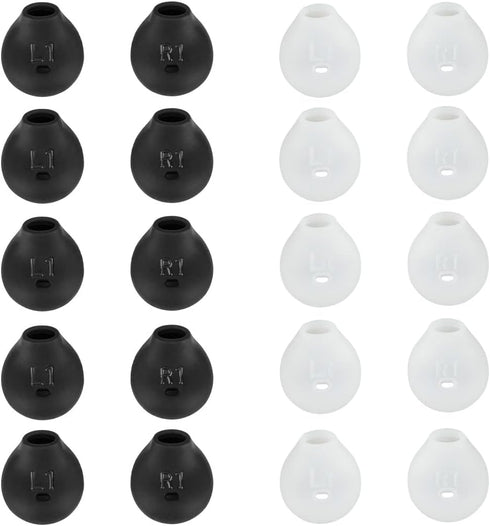 10 Pairs Earbud Covers Silicone Tips Replacement for Samsung Galaxy Note 5/7/S7/S6/S6 Edge Wireless Earbuds (Black &