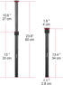 MINIFOCUS Tripod Extension, 2 Section Center Columns, 23.4" Alloy Aluminum Tripod Extender Tube with 1/4" 3/8" Screw