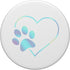 Rainbow Paw Print Heart Dog Cat White PopSockets Standard Grip