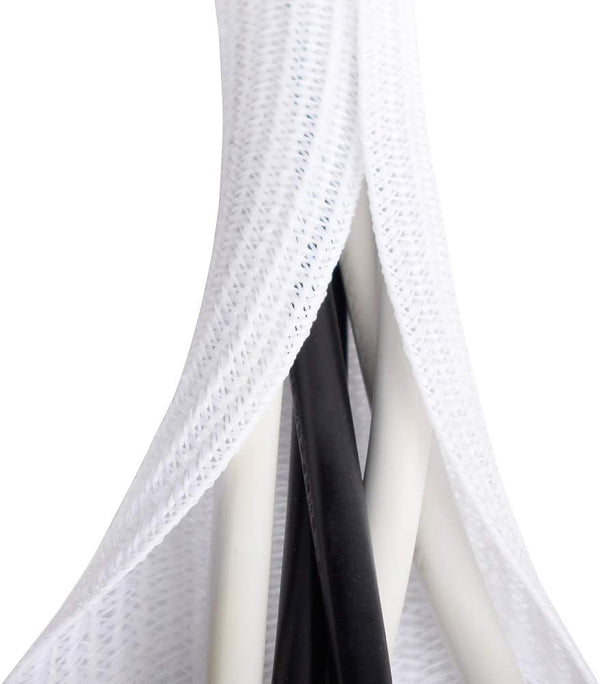 6.6ft White Cable Sleeve - 4/5 inch Cable Organizer for Desk PC, Wire Protector Cover for Home Office