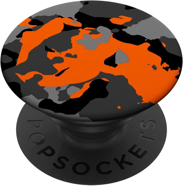 Orange Camouflage PopSockets Adhesive PopGrip for Phones