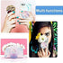Multi-Function Cell Phone Stand, Sunflower Modern Grey Florals White Daisy Expanding Grip for Smartphones and Tablets