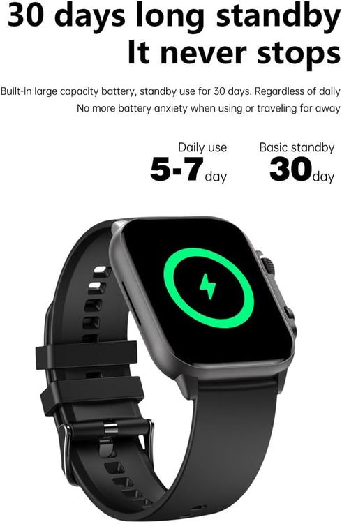 Smart Watch 1.96" AMOLED HD Smartwatch, Full Health Monitor for Women Men, Low Power Consumption (Light Silver)