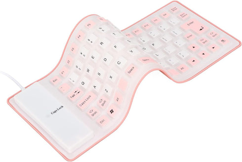 Silicone Keyboard, Foldable Flexible USB Wired Gaming Keyboard, 85 Keys, Fully Sealed Design, Waterproof, Dustproof