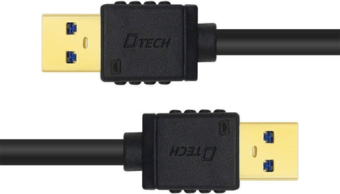 DTech 3 ft Black USB 3.0 Type A to A Male to Male High Speed Data Cable