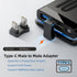 CY 480Mbps USB-C Type C Male to Male Coupler Extender Power Data Adapter Opposite U Shape Back Angled for Power Bank Phone Laptop