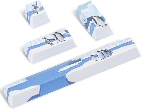 Zopsc Penguins Pattern Keyboard Keycaps Kit, PBT Keycap Set Space+ESC+Enter+Numpad Enter Key for Mechanical Keyboards