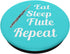 Flute Player Gift - Eat Sleep Flute Repeat - Aqua PopSockets PopGrip: Swappable Grip for Phones & Tablets