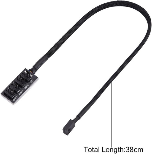 Bewinner 4-Pin PWM Fan Hub, 4-pin Male for CPU Fan Power Multi Splitter Connector Cable Adapter for 12V Fans