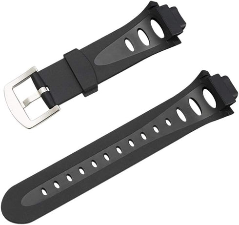 Watch Bands for Suunto Observer Tt St Sr G6 X6HRM, Classic Soft Rubber Replacement Wrist Strap (Black)