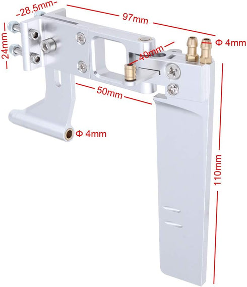 110mm 4mm Hobbypark Aluminum RC Boat Rudder with Shaft Axle Strut Mount Bracket Kit Holder,Dual Water Pickup