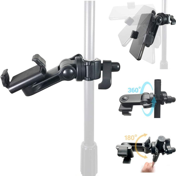 Accessory Basics AccessoryBasics Music Boom Mic Microphone Stand Smartphone Mount w/360 Swivel Adjust Holder