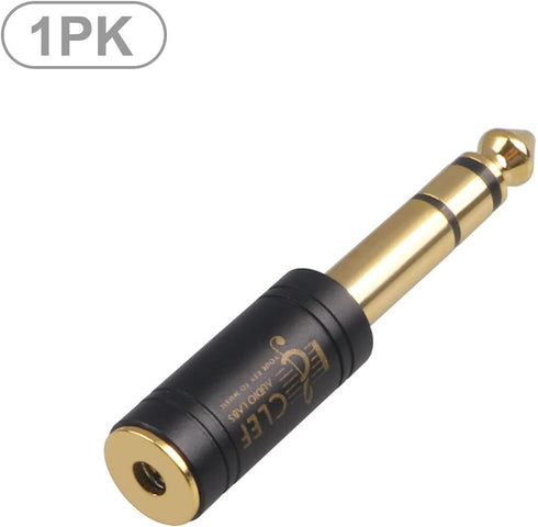 TRS Headphone Stereo Adapter with 6.35mm Male to 3.5mm Female Audio Connections, Supports Amplifiers, Headphones, Speakers and Microphones, AUX Jack 3.5mm to 1/4 Adapter