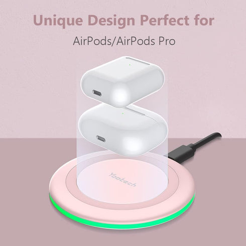 Yootech Wireless Charger, 10W Max Fast Charging Pad for iPhone 15/15 Plus/15 Pro Max/14/13/SE 2022/12/11/X