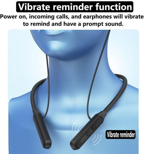 Neck Headphones Wireless Bluetooth V5.2 with Microphone, 35 Hours Playtime, IPX7 Sweat-Resistant (Y6H)