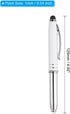 PATIKIL Ballpoint Pen with Stylus Tip and LED Flashlight, 2 Pack 3 in 1 Metal Pen Black Ink 1.0mm Medium Point Stylus Pen for Touch Screens, White